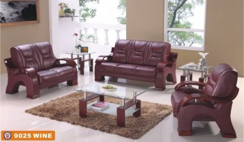 9025 Sofa in Wine Bonded Leather by American Eagle w/Options [AES-9025 Wine]