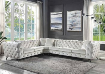 Atronia Sectional Sofa LV01160 in Beige Fabric by Acme [AMSS-LV01160 Atronia]