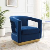 Frolick Accent Chair in Navy Velvet by Modway