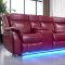FD413 Power Motion Sectional Sofa in Red PU Leather by FDF