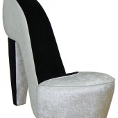Excitement Pearl Fabric Stylish Modern High-Heel Shoe Chair