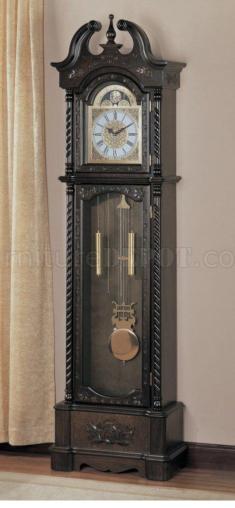 Deep Brown Finish Grandfather Clock - Click Image to Close