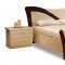 Two-Tone Beige & Dark Cherry Lacquer Finish Modern Bedroom Set
