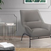 U8943 Accent Chair in Light Gray Leather by Global