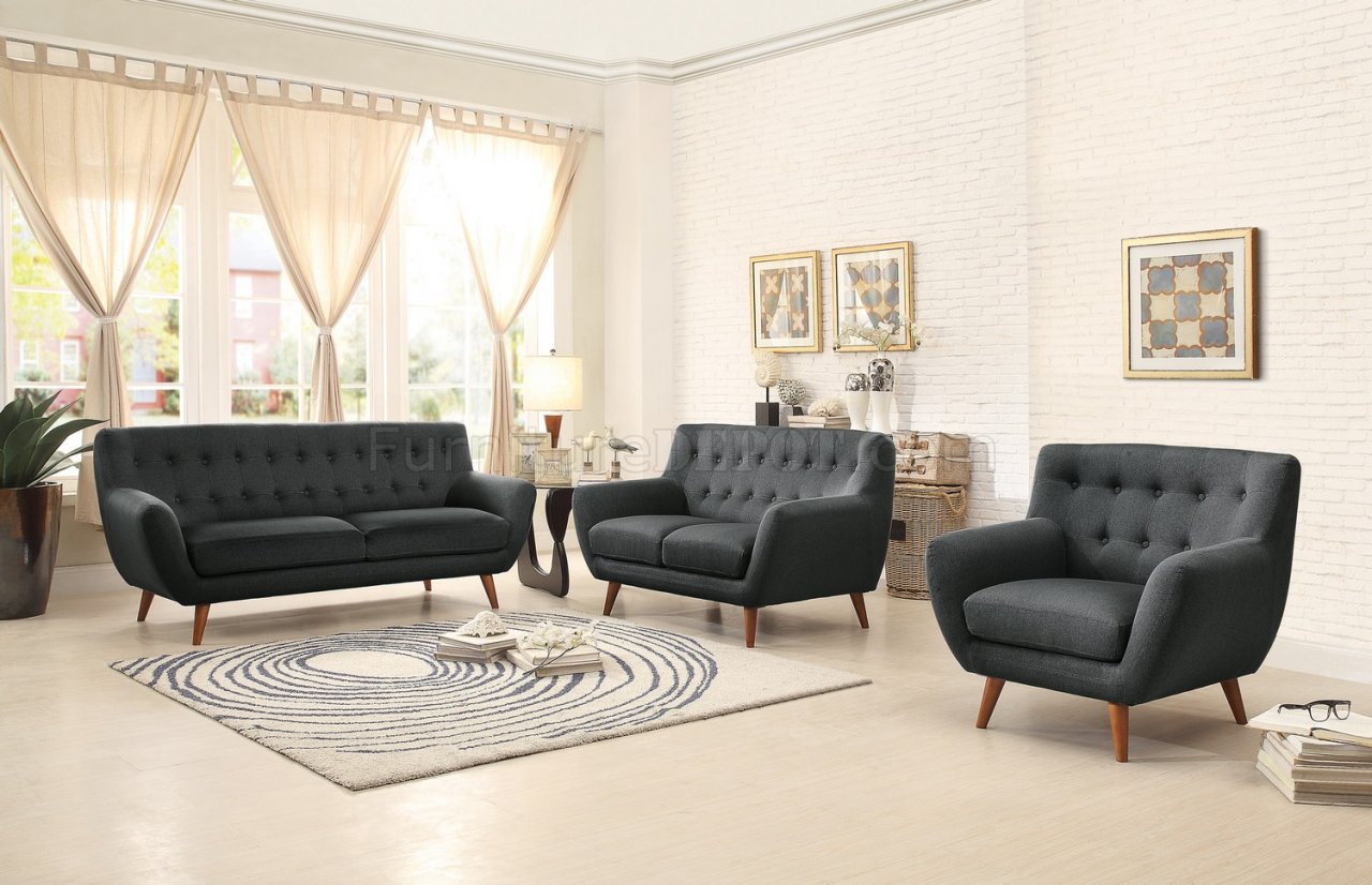 Anke Sofa 8312DG in Dark Grey Fabric by Homelegance w/Options - Click Image to Close