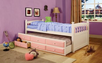 CM7953PW Christabella Kids Bedroom in White & Pink w/Options [FABS-CM7953PW Christabella]