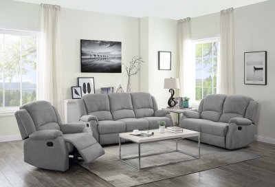 Zorina Motion Sofa LV01284 in Gray Fabric by Acme w/Options