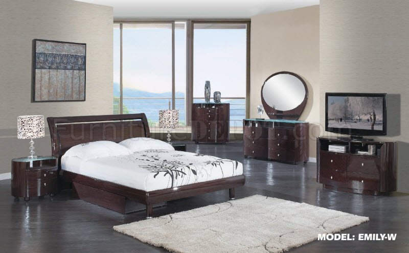Emily Bedroom in Wenge by Global Furniture USA w/Options - Click Image to Close