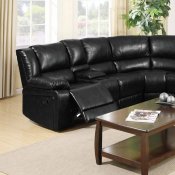 8300 Reclining Sectional Sofa in Black Bonded Leather w/Options