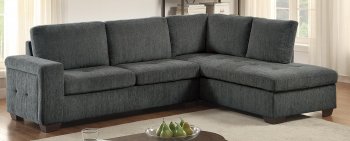 Calby Lane Sectional Sofa 8433 in Grey Fabric by Homelegance [HESS-8433 Calby Lane]