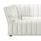 White Leatherette Contemporary Living Room With High Armrests