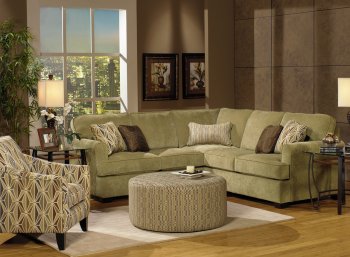 Herb Chenille Fabric Modern Sectional Sofa w/Optional Items [JFSS-4332 Kelly]