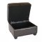 Brown Color Cube Shape Leather Ottoman With Storage