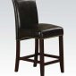 Jakki Bar or Counter Height Chair Set of 2 in Black PU by Acme