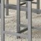 Black Top & Silver Metal Frame Modern 5Pc Counter Height Set