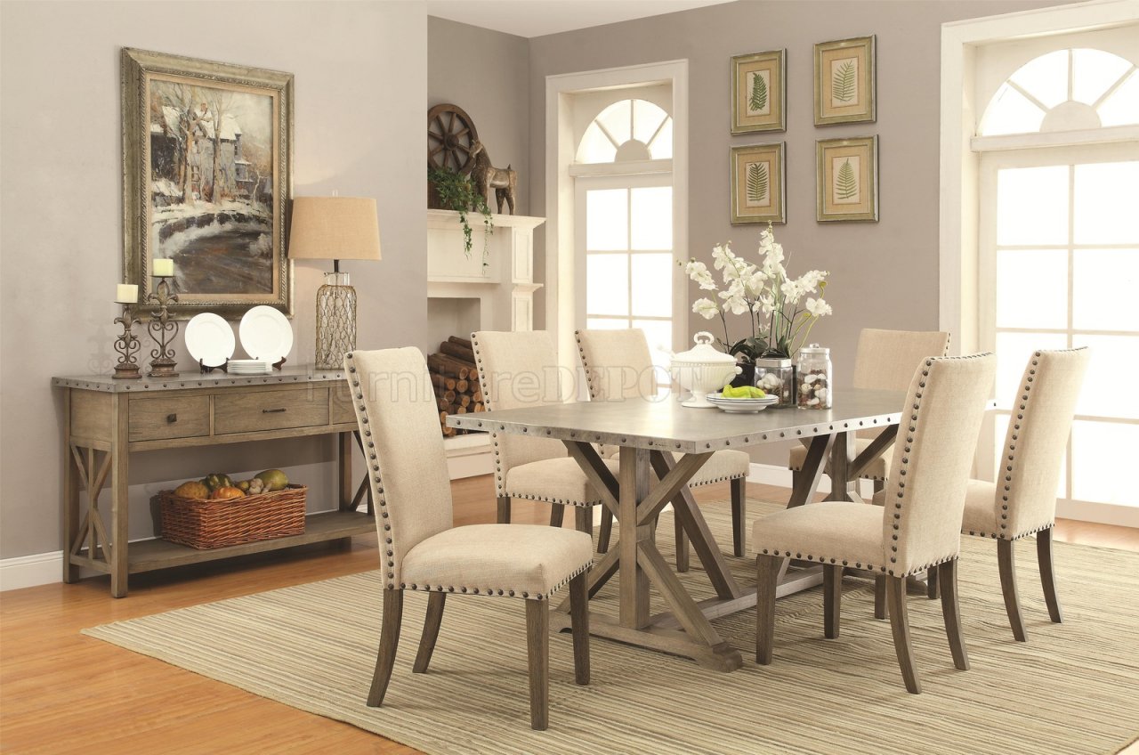 Webber Dining Table 105571 in Driftwood by Coaster w/Options - Click Image to Close