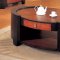 Two-Tone Black & Cherry Finish Oval Coffee Table with Drawer