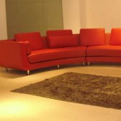 A94 Red Half Leather Modular 4PC Sectional Sofa by VIG