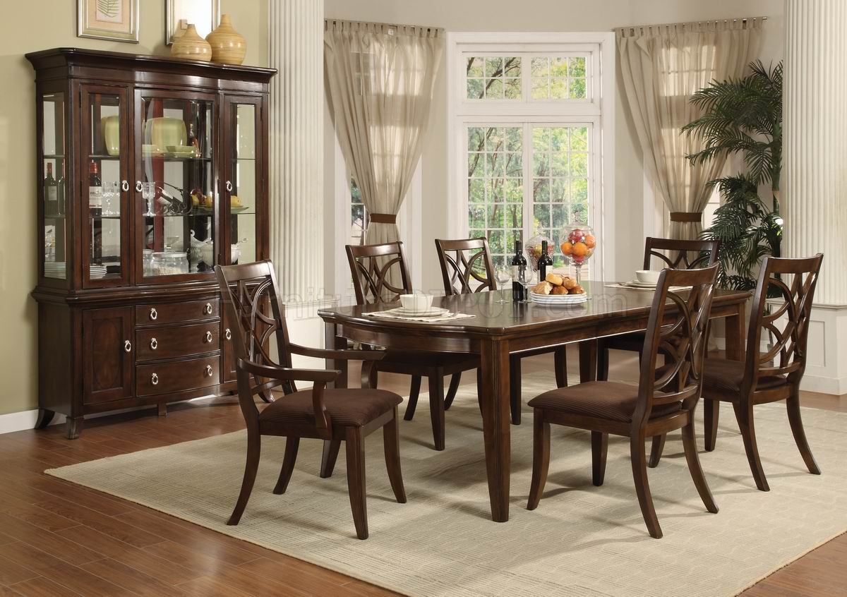 Espresso Finish Transitional 5Pc Dining Set w/Optional Items - Click Image to Close