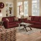 Malibu Red Wine Fabric Modern Sofa & Loveseat Set w/Options