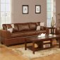 Brown Bonded Leather Contemporary 2Pc Living Room Set