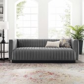 Conjure Sofa in Gray Velvet Fabric by Modway w/Options