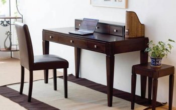 French Walnut Finish Modern Writing Desk w/Chair [ABCOD-2519]