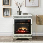 Lotus Electric Fireplace 90870 in Mirrored by Acme