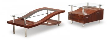 Mahogany Finish Modern Stylish Coffee Table w/Glass Top [GFDS-759-M]
