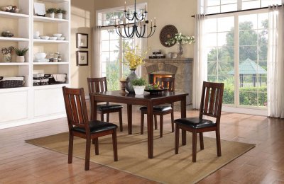 Mosely 5103 Dining Set 5Pc in Dark Brown Cherry by Homelegance