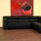 Oversized Modern Black Leather Sectional Sofa