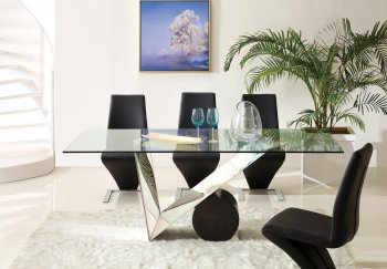 DT630 Dining Table w/Glass Top by Pantek with Optional Chairs [PKDS-DT630]