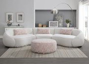 Sahara Sectional Sofa LV03010 in Beige Bouncle Fabric by Acme