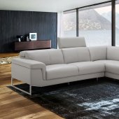 Athena Sectional Sofa in Light Grey Leather by J&M w/Options