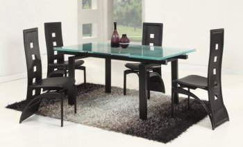 Glass Table Extendable Top Modern Dining Table w/Optional Chairs [CYDS-MELODY]