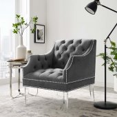 Proverbial Accent Chair in Gray Velvet by Modway