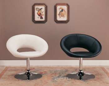 Black or White Vinyl Contemporary Chair w/Chrome Finish Leg [CRCC-89-120349]