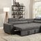 Thelma Sleeper Sectional Sofa 50275 in Gray Microfiber by Acme