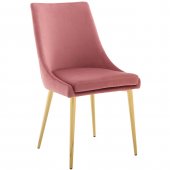 Viscount Dining Chair Set of 2 in Dusty Rose Velvet by Modway