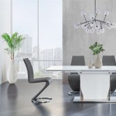 D2279 Dining Table in White by Global w/Optional Gray Chairs