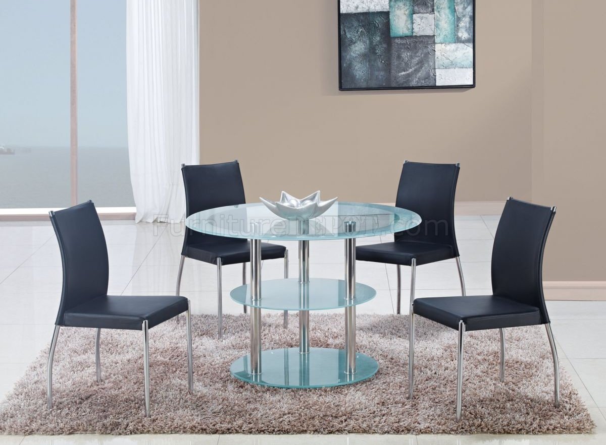 D79DT Dining Set 5Pc w/841DC Black Chairs by Global Furniture - Click Image to Close