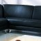 Black Top Grain Leather Upholstery Modern Sectional Sofa