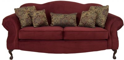 Red Berry Fabric Traditional Sofa & Loveseat Set, Optional Chair