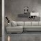 Block Sectional Sofa in Smoke Leather by Beverly Hills
