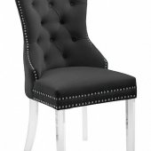 Casanova Dining Chair Set of 2 in Black Velvet