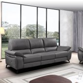 2934 Power Reclining Sofa in Dark Gray Leather by ESF w/Options