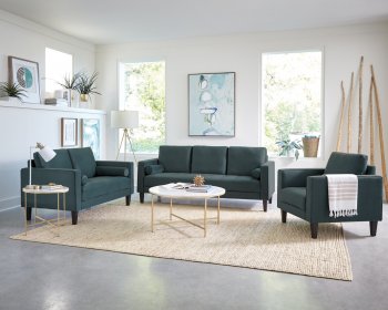Gulfdale Sofa & Loveseat 509071 Dark Teal by Coaster w/Options [CRS-509071 Gulfdale]