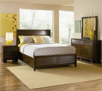 Warm Mahogany Finish Modern Bedroom w/Optional Items [CRBS-201721-Audrey]