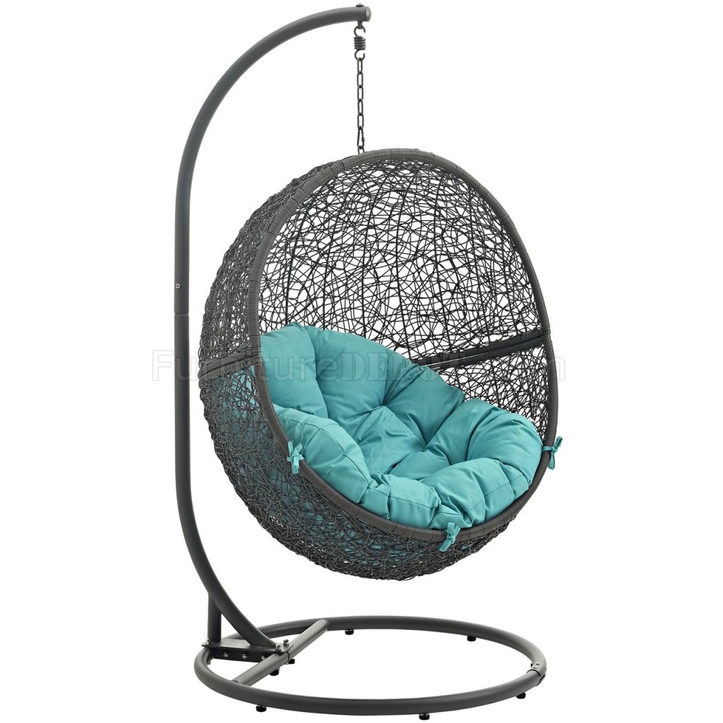 Hide Outdoor Patio Swing Chair Gray by Modway Choice of Color - Click Image to Close