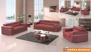 Sierra Maroon Sofa in Bonded Leather by American Eagle Furniture [AES-Sierra Maroon]